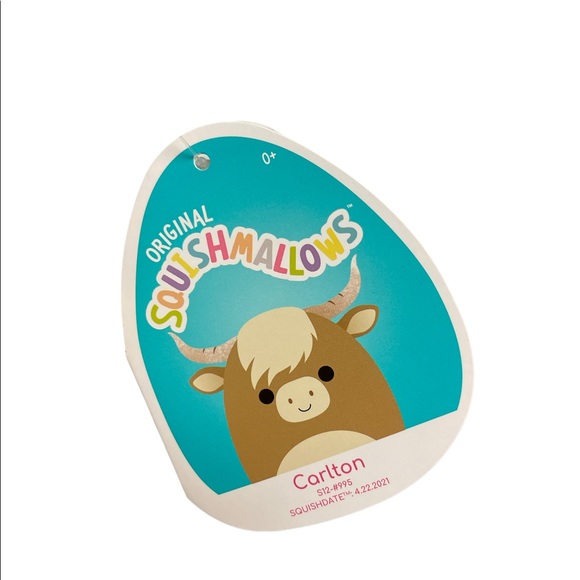 CARLTON 12” HIGHLAND COW LONGHORN FURRY NWT CB EXCLUSIVE SQUISHMALLOW RARE HTF - Picture 5 of 5